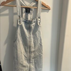 Abercrombie & Fitch Light Gray Denim overall Jumper dress